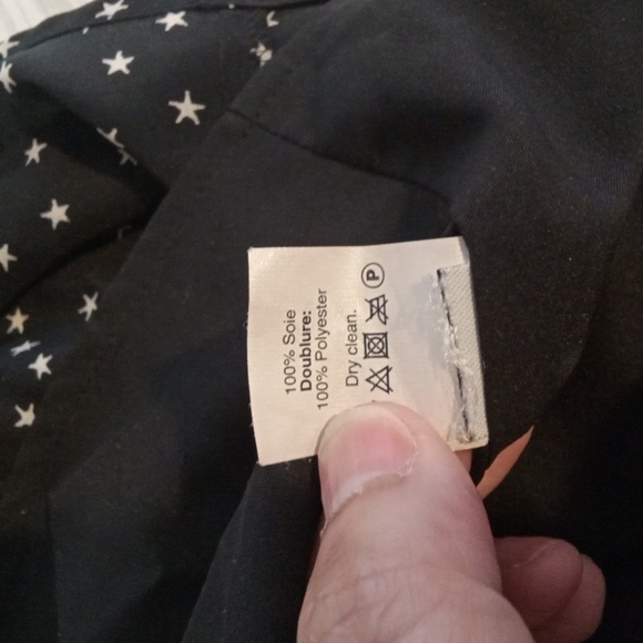 Madewell Star Scatter Black Silk Button Up Party Coctail Mini Dress Medium - Picture 7 of 8